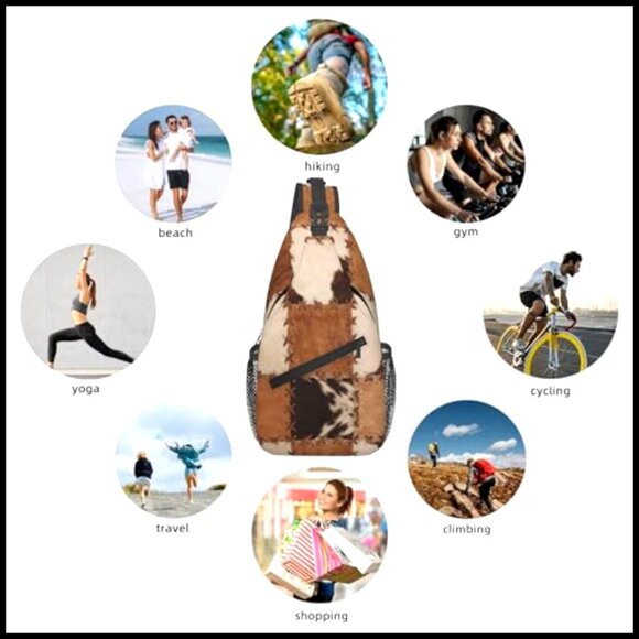Adjustable Sling Backpack Daypack with Multiple Pockets for Travel Gym Casual